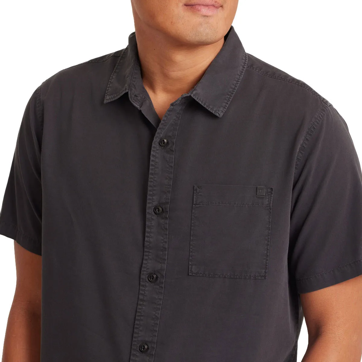 Roark Made To Fade Shirt - Washed Charcoal Geometric Design