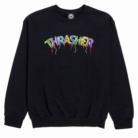 Street Look Wear Soft Touch Feel Thrasher Balloons Sweatshirt - Black