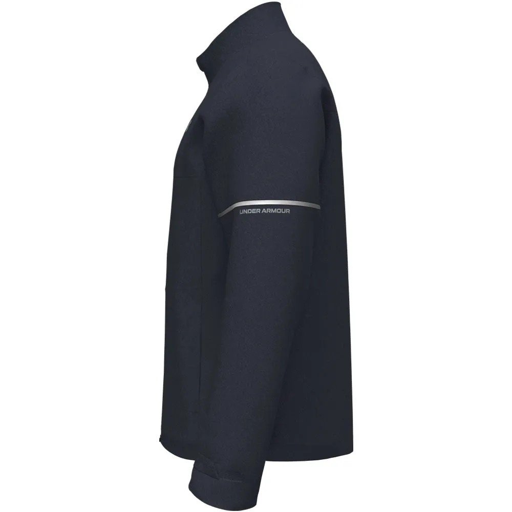 Water Resistant Under Armour Drive Rain Waterproof Jacket - Midnight Navy/Metallic Silver