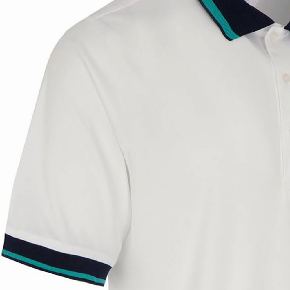 ProQuip Sub7 Plain Polo Shirt - White/Porcelain Sublimation Printed Collar