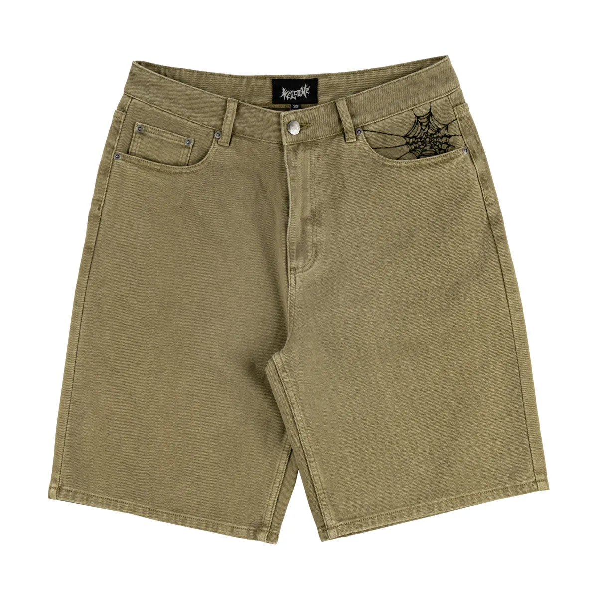 Slim Look Welcome Chasm Baggy Denim Shorts - Cedar