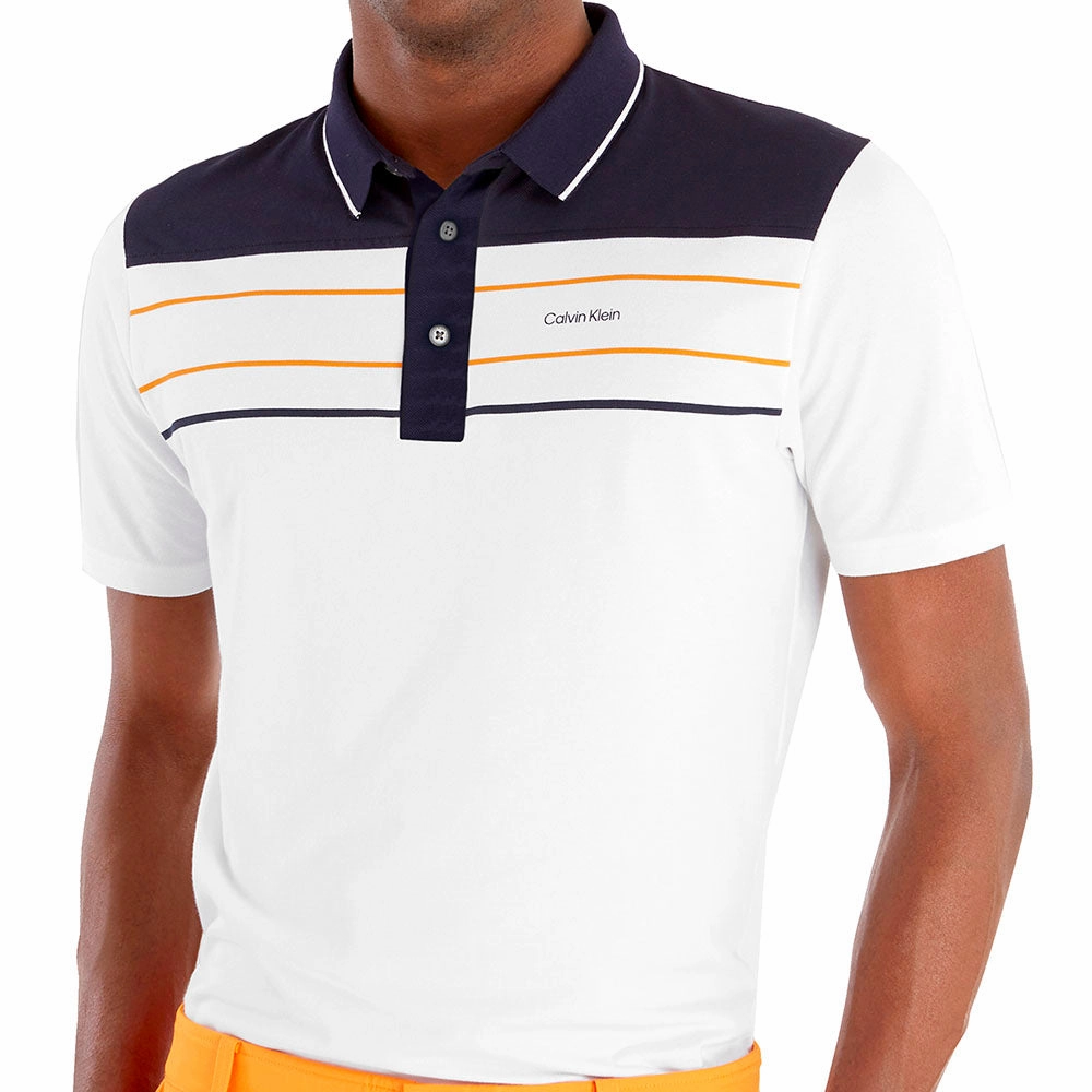 Calvin Klein Blackwater Polo Shirt - White/Orange Sustainable Packaging