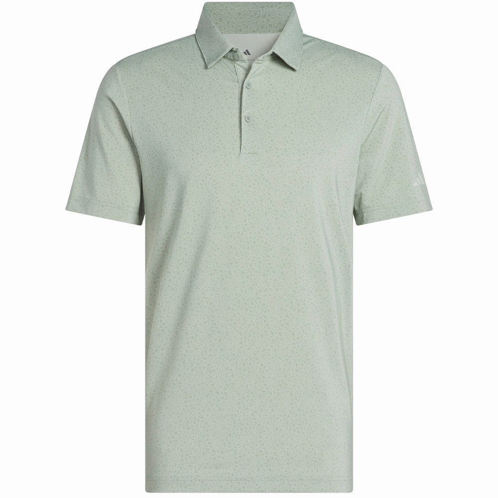 adidas Ultimate365 Mini Bunker Polo Shirt - Silver Green TexturedWeavePattern Fit For All