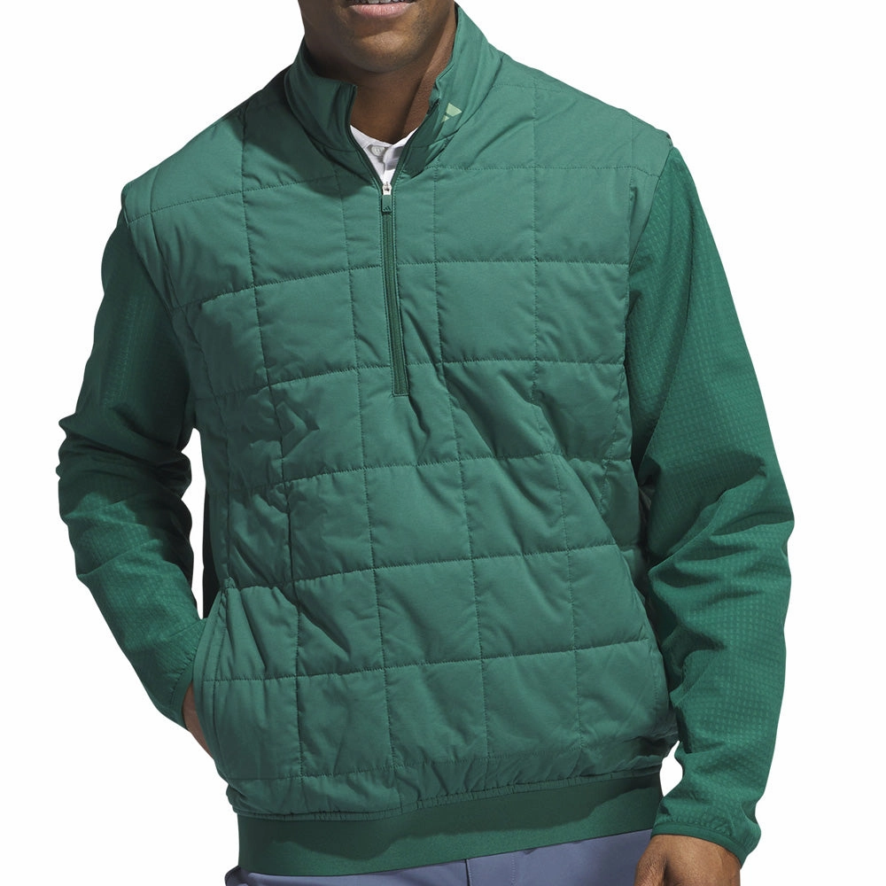 adidas Ultimate365 Quilted DWR 1/2 Zip Pullover - Collegiate Green Comfy Wearable