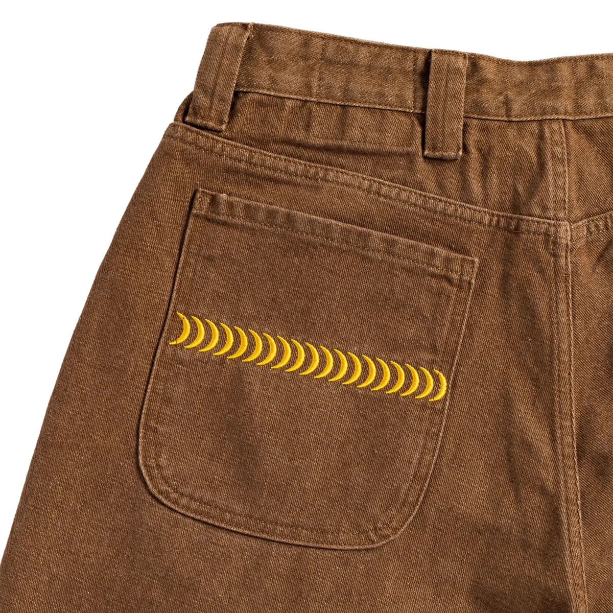 Jogging Ready Ergonomic Contour Shape Spitfire Bighead Denim Shorts - Brown