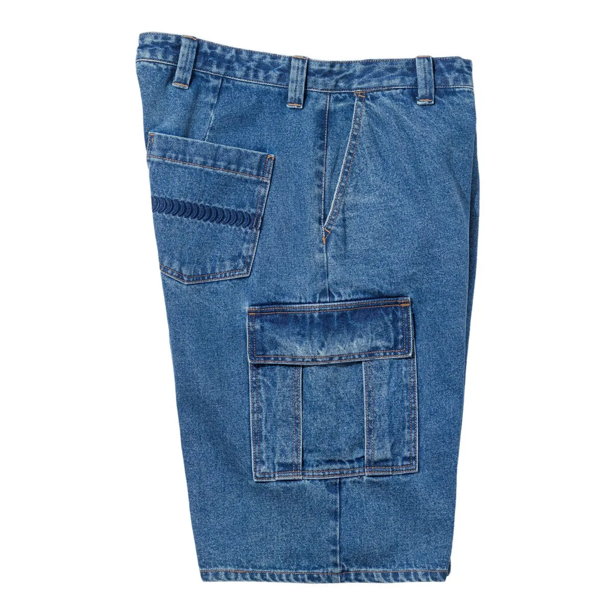 Relaxed Vibe Bold Statement Spitfire Classic '87 Denim Cargo Shorts - Light Stone Wash