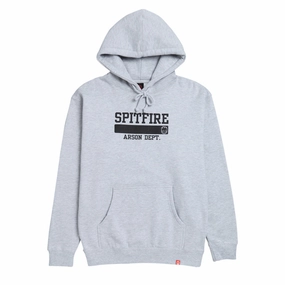 Spitfire Arson Dept. Hoodie - Grey Heather/Black Print desert style Trend Fashion