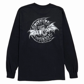 Spitfire Batwing Classic Long Sleeve T-Shirt - Black/White Lightweight Construction