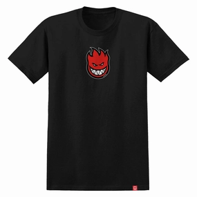 Spitfire Bighead Mid Fill T-Shirt - Black/Red/White MinimalistDesign