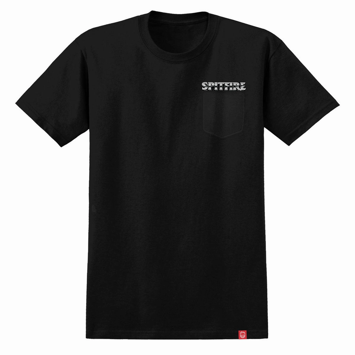 Simple Chic Versatile Wardrobe Piece Spitfire Burnout Pocket T-Shirt - Black/Multi Color Prints