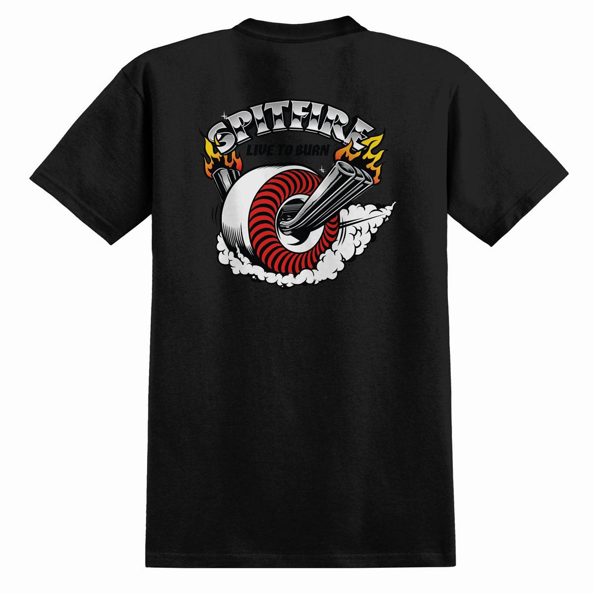 AntiStaticFinish Party fun Spitfire Burnout Pocket T-Shirt - Black/Multi Color Prints