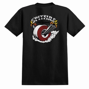 Cozy And Stylish Durable Material Spitfire Burnout Pocket T-Shirt - Black/Multi Color Prints