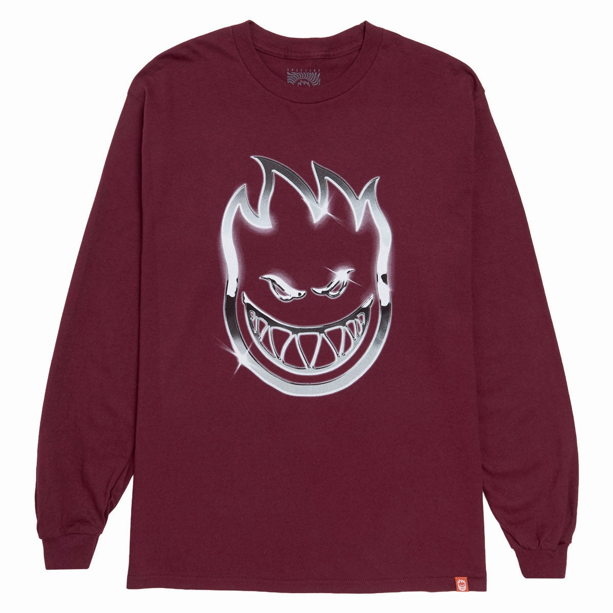 Comfy Fit Layer Comfy Apparel Spitfire Chrome Bighead Long Sleeve T-Shirt - Maroon/Multi