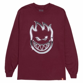 Comfy Fit Layer Comfy Apparel Spitfire Chrome Bighead Long Sleeve T-Shirt - Maroon/Multi