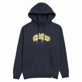 Spitfire Chrome Venom Hoodie - Navy/Multi Color Print Soft Inner Lining