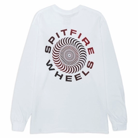 Spitfire Classic '87 Swirl Fade Fill Long Sleeve T-Shirt - White/Red/Black Movie Night