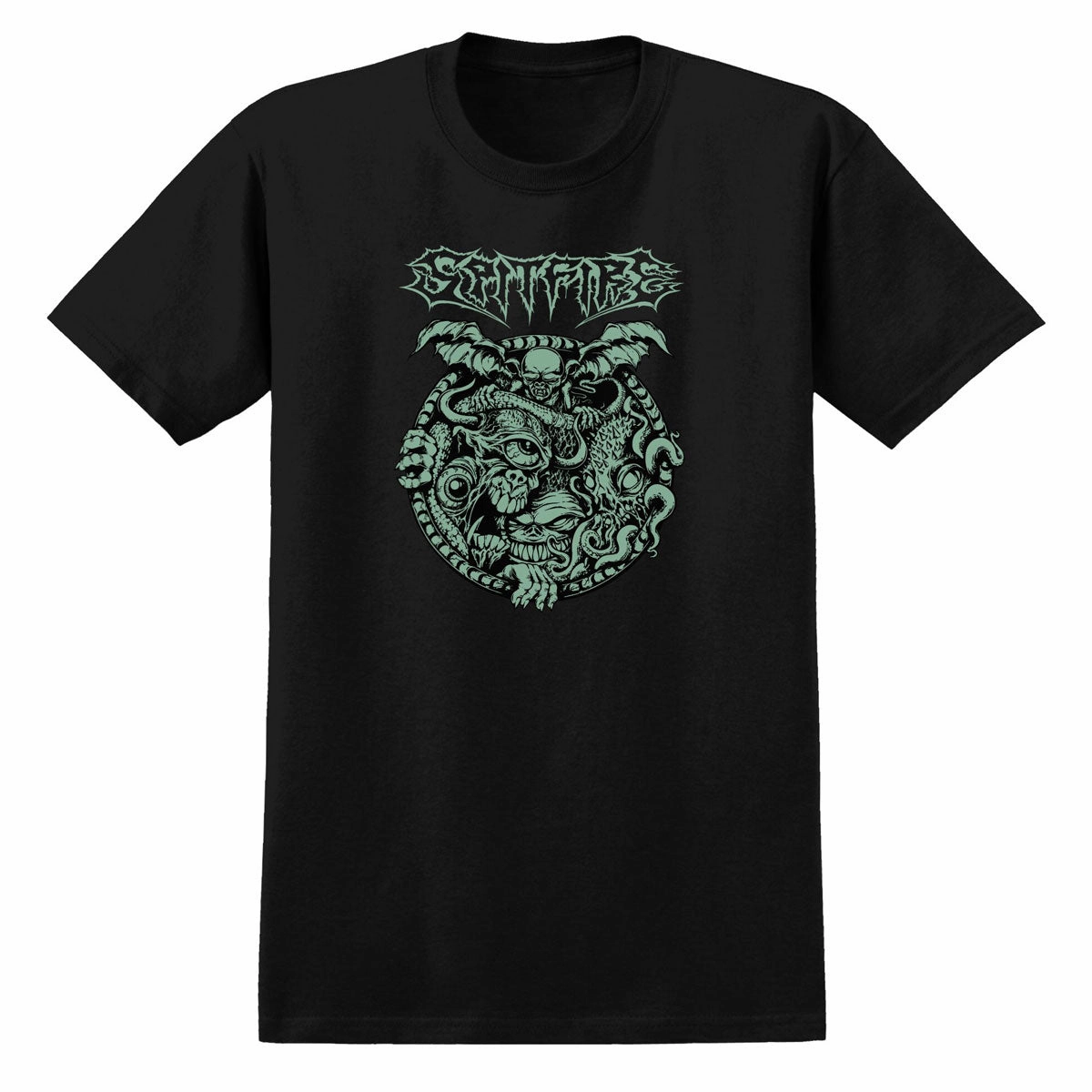 SlimFitDesign Spitfire Demon Gate Glow T-Shirt - Black
