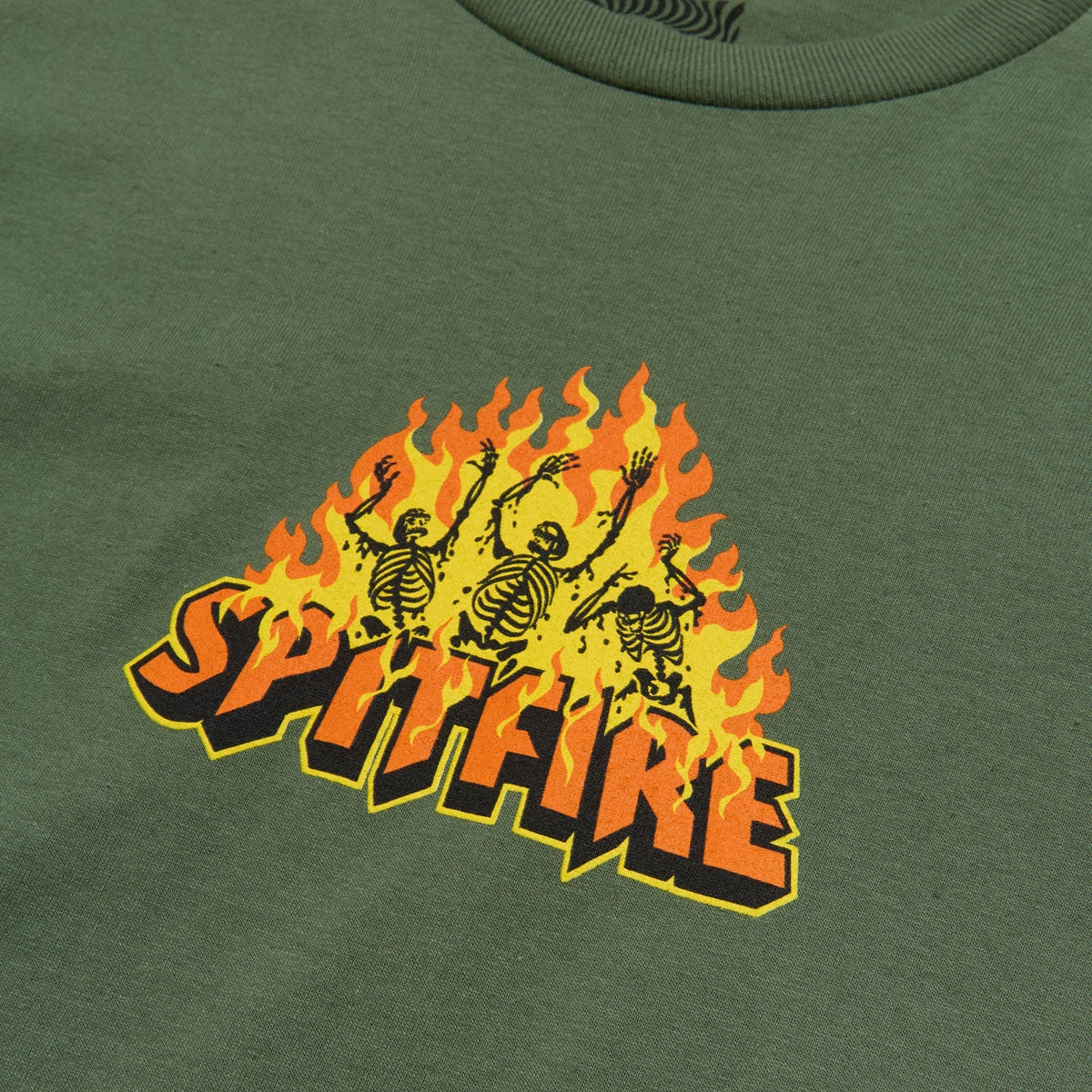 Urban Style Trend Spitfire Hellfire Long Sleeve T-Shirt - Military Green/Multi