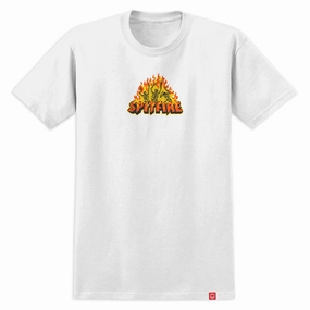 Spitfire Hellfire T-Shirt - White/Multi stain resistant coating Seasonal Layer