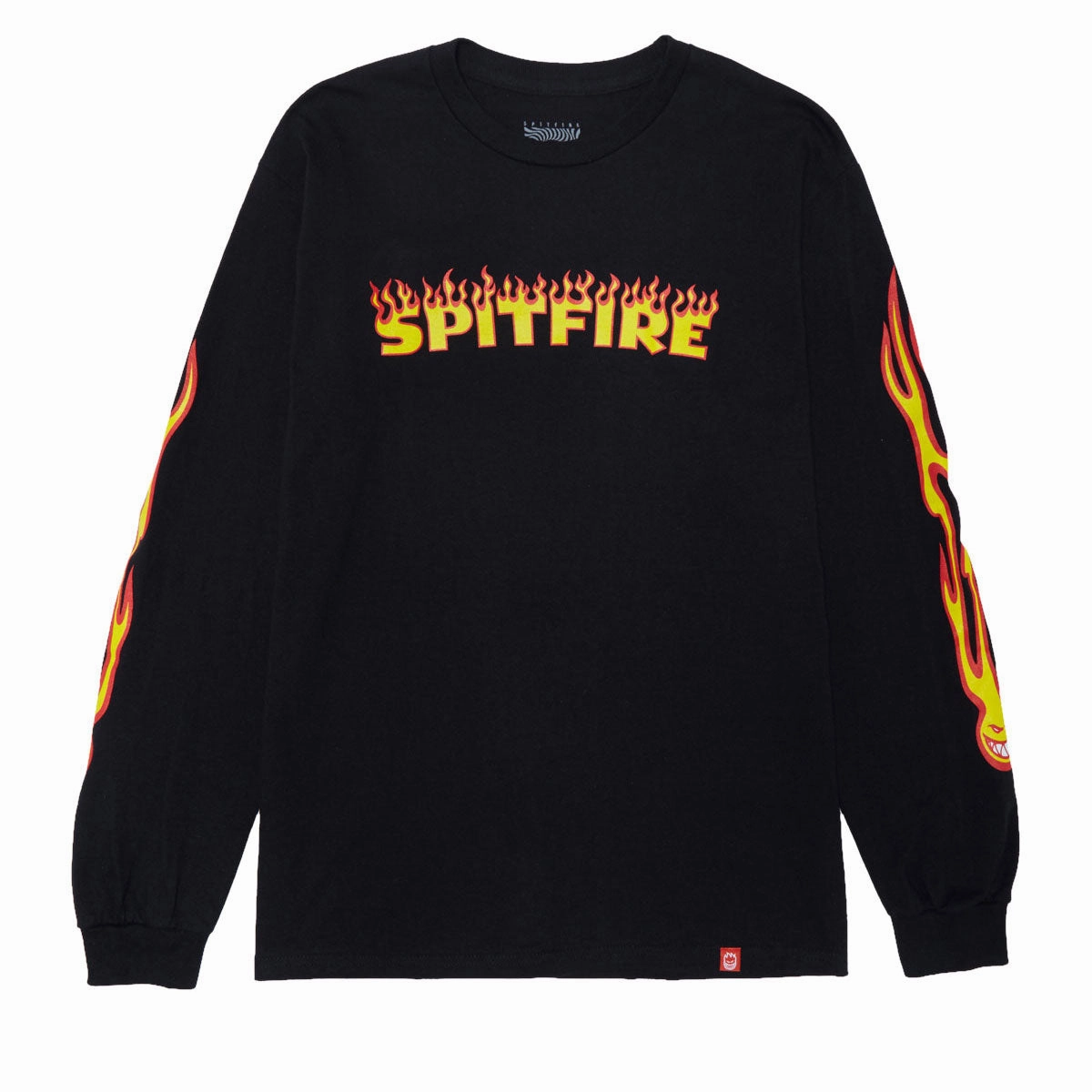 Essential Wardrobe Spitfire Hotrod Long Sleeve T-Shirt - Black/Yellow/Red