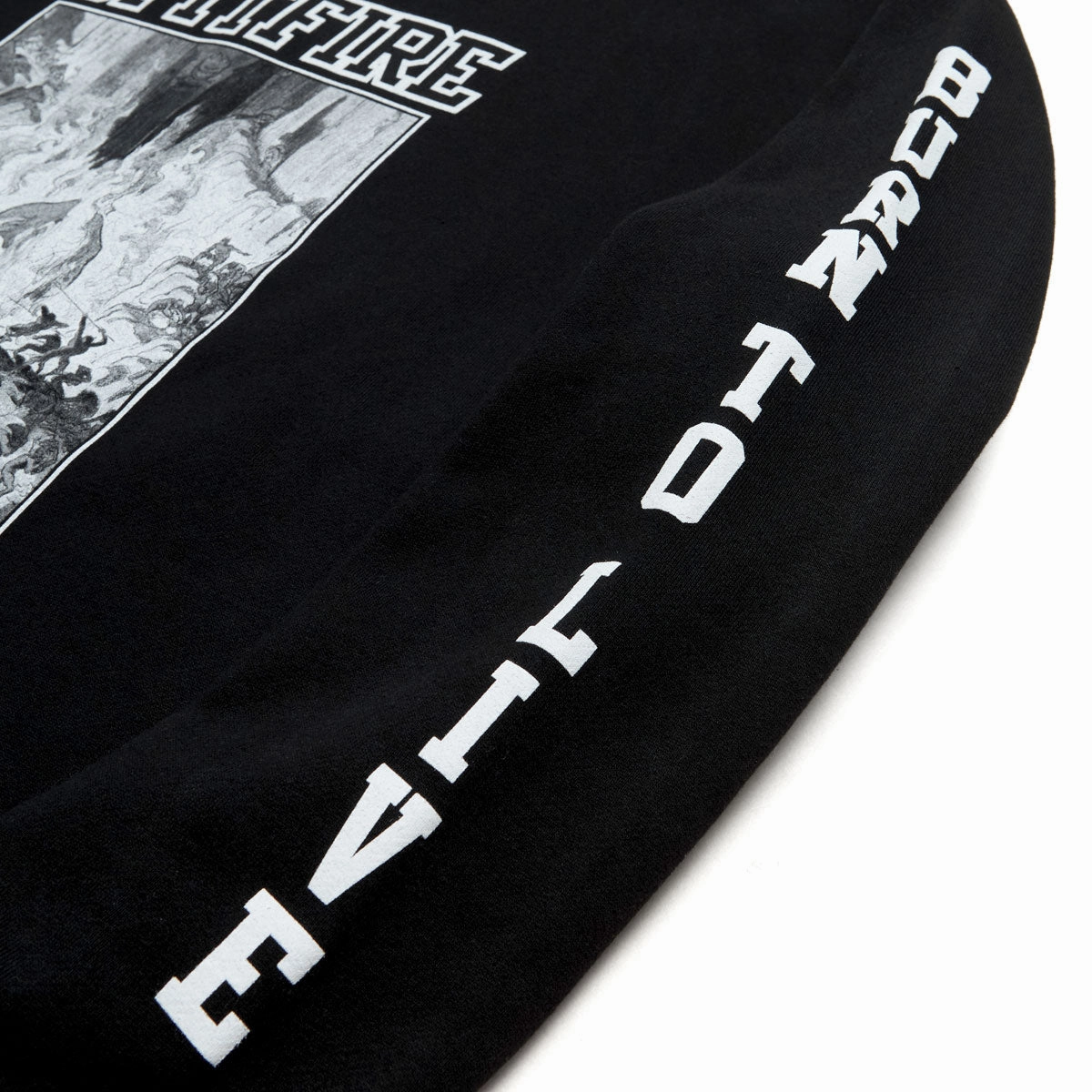 Youthful Appeal Scoop neck Spitfire Inferno Sleeve Sweatshirt - Black/Black/White