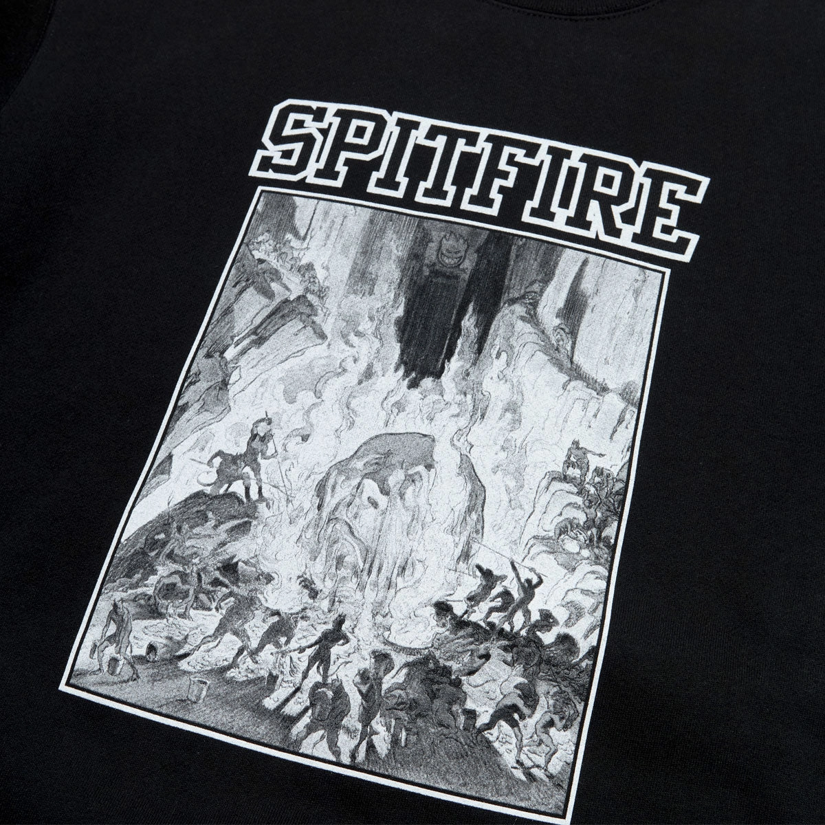 Jackal like Men's Spitfire Inferno Sleeve Sweatshirt - Black/Black/White