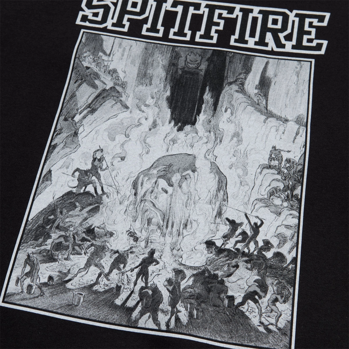 Spitfire Inferno T-Shirt - Black/Black/White Cozy Layers