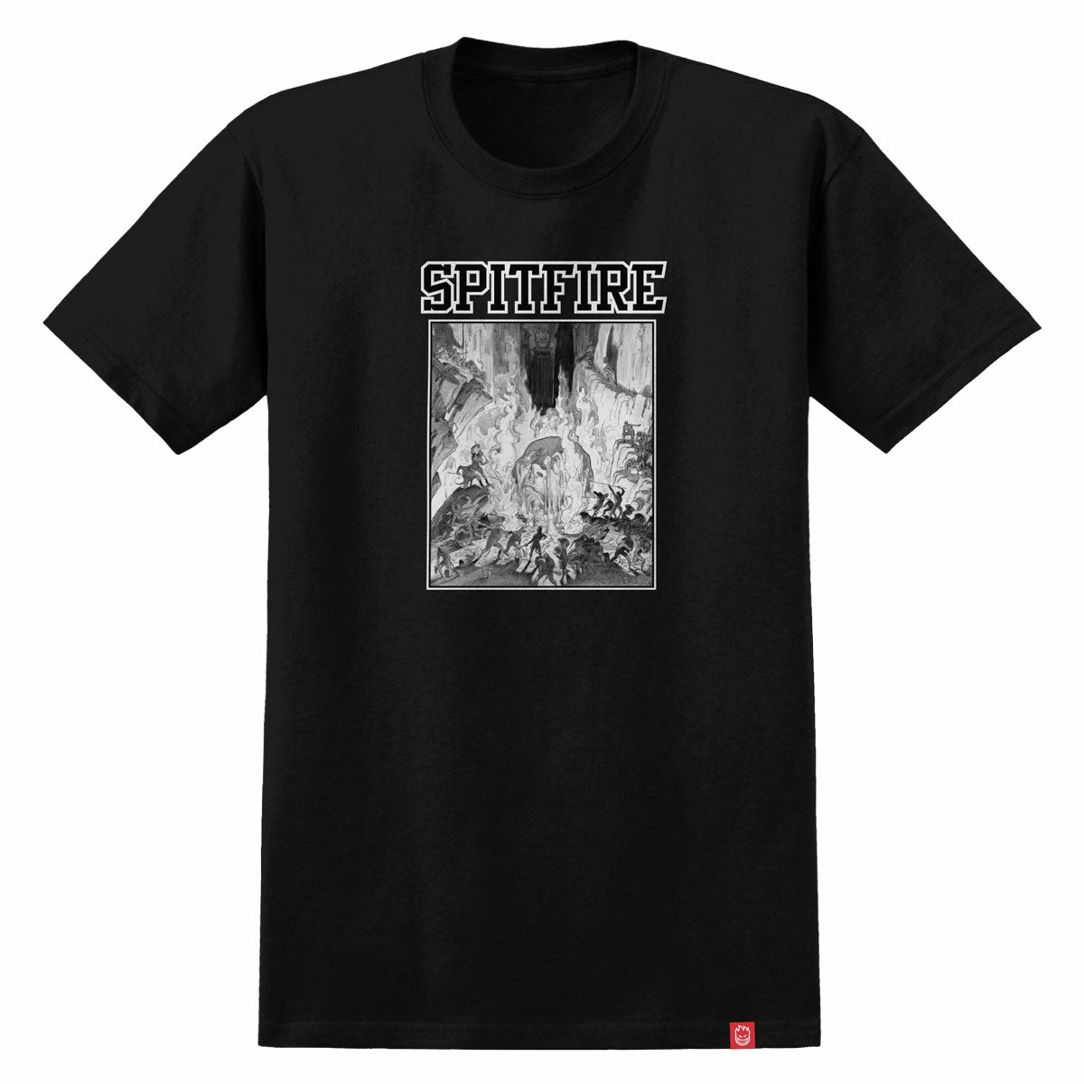 Chill Comfort Look Spitfire Inferno T-Shirt - Black/Black/White