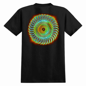 Spitfire Radioactive Classic Swirl T-Shirt - Black Boat Neck Relaxed Fit