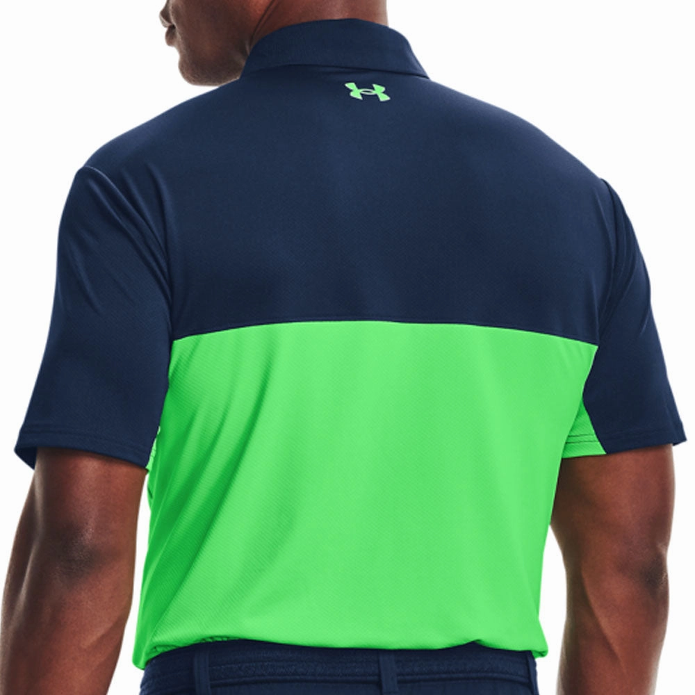 Cozy Layering School Uniform Under Armour Performance 2.0 Colour Block Polo Shirt - Academy/Stadium Green