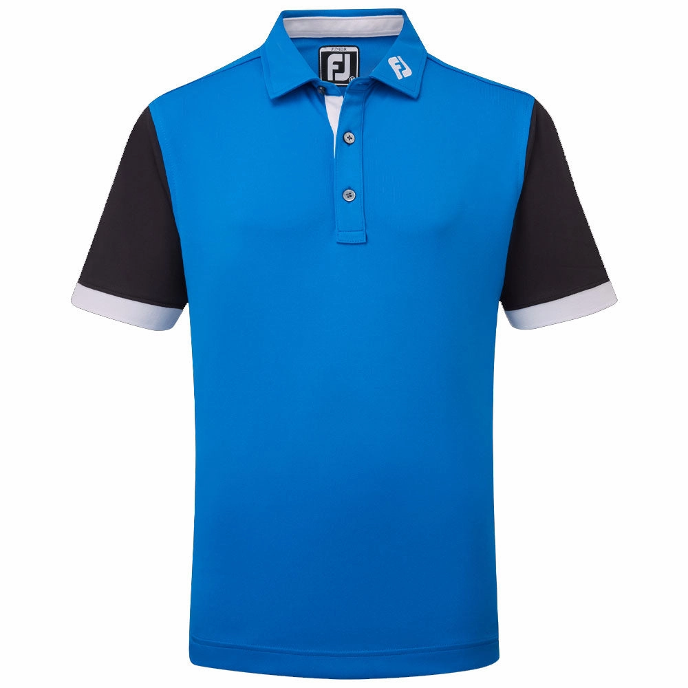 Comfortable Active Lifestyle FootJoy Junior Colour Block Polo Shirt - Cobalt/Black