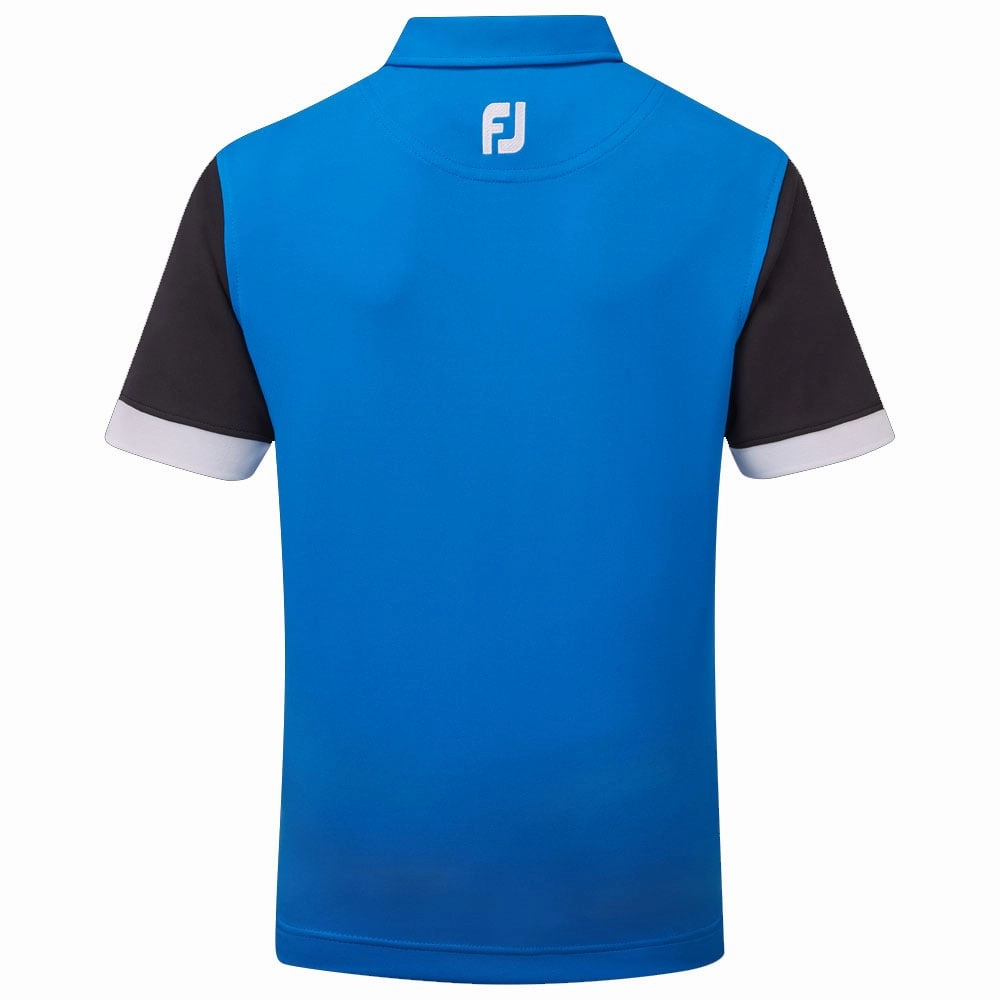 Holiday Trend FootJoy Junior Colour Block Polo Shirt - Cobalt/Black