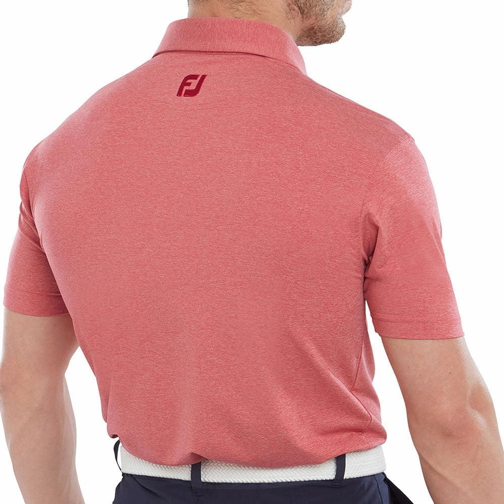 FootJoy Heather Self Collar Polo Shirt - Red FadeResistant