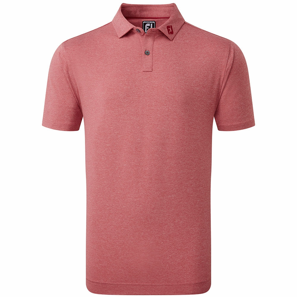 Travel Light Casual All-Day FootJoy Heather Self Collar Polo Shirt - Red