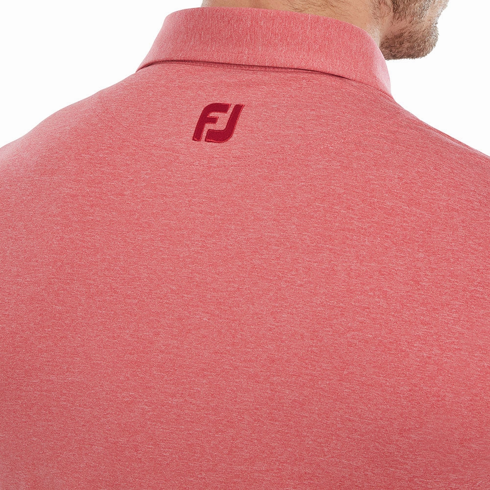 LayeredSleeveConstruction FootJoy Heather Self Collar Polo Shirt - Red