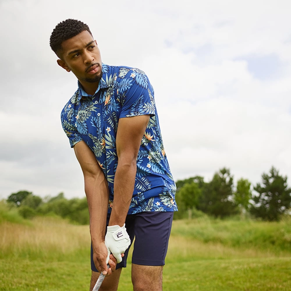 Wide Neck Opening Smart Comfort Puma Cloudspun Aloha Polo Shirt - Festive Blue
