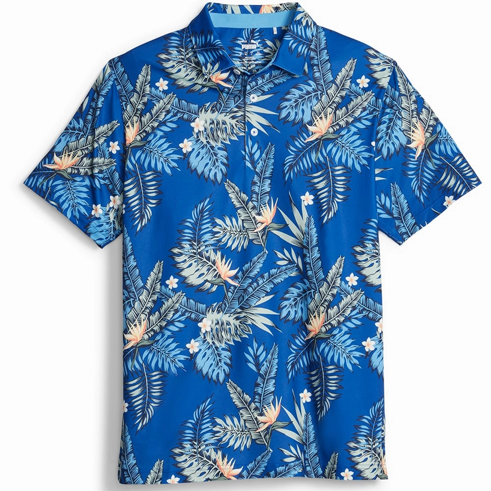 Puma Cloudspun Aloha Polo Shirt - Festive Blue Outdoor Fashion