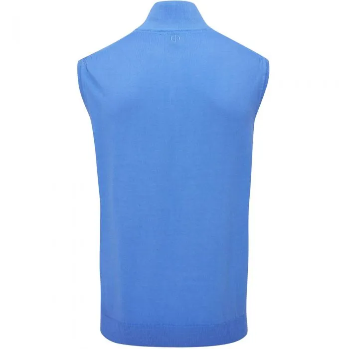 Machine washable Aspect Oscar Jacobson Bob 1/2 Zip Sleeveless Pullover - Mid Blue