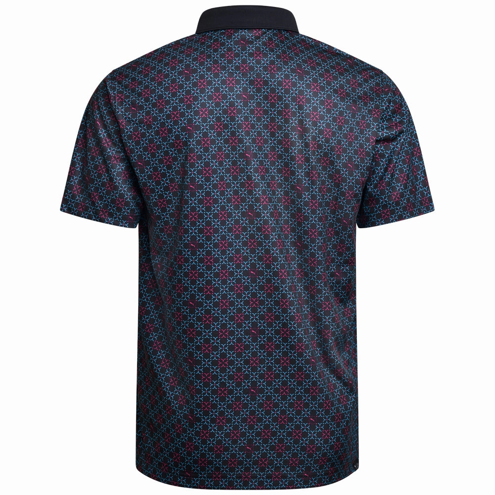 EcoFriendlyMaterial Puma Pure Monogram Polo Shirt - Black/Aqua Blue