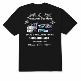 HUF x Greddy Tow T-Shirt - Black Flexible Ribbed Neckline