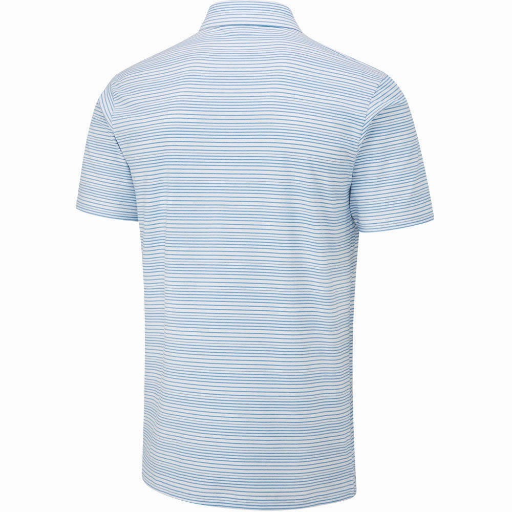 Airflow Mesh Panels Stylish Casual Ping Alexander SensorCool Polo Shirt  - White/Infinity Blue