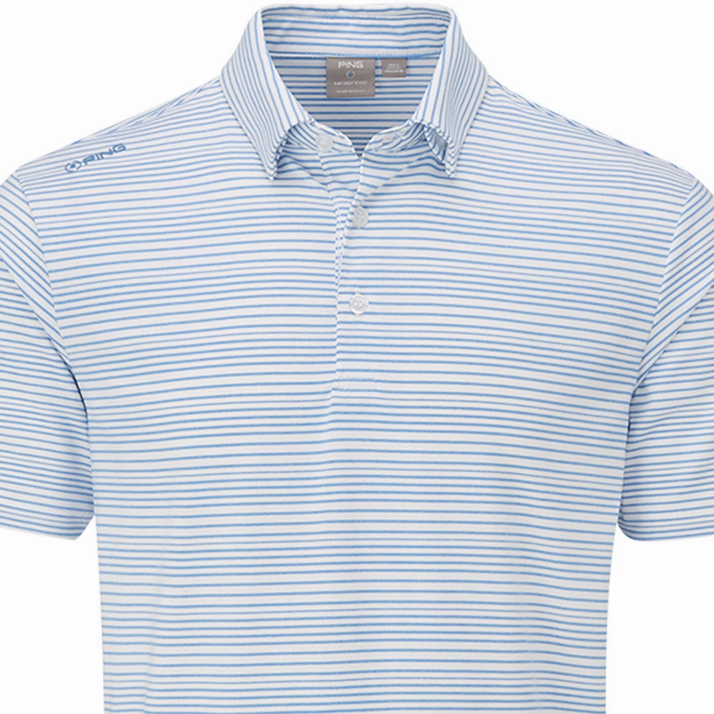 Ping Alexander SensorCool Polo Shirt  - White/Infinity Blue Comfy Look Wear