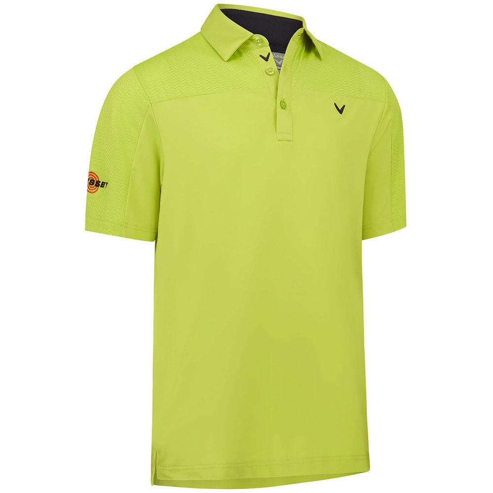 anti static coating Comfort and Ease Callaway Odyssey Ventilated Block Polo Shirt - Surreal Green