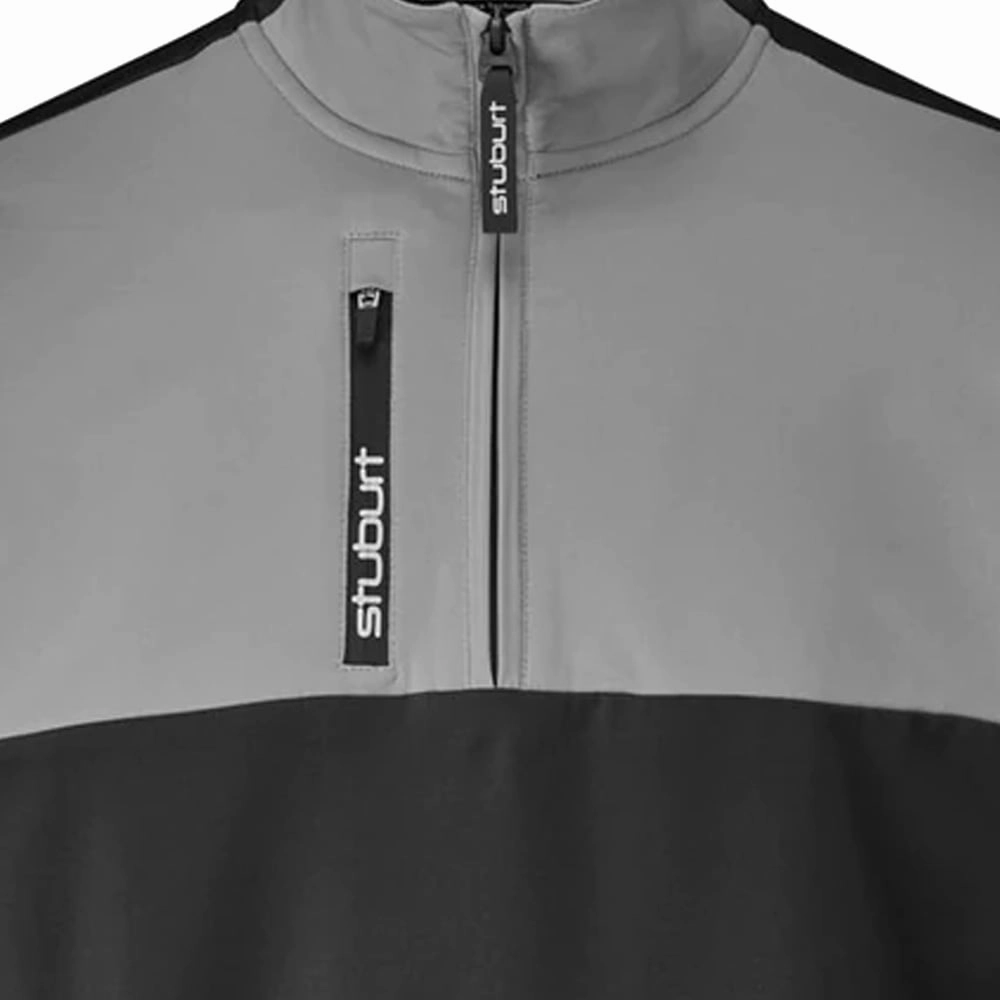Tall Length Stuburt Reynold 1/2 Zip Pullover - Black/Slate Grey