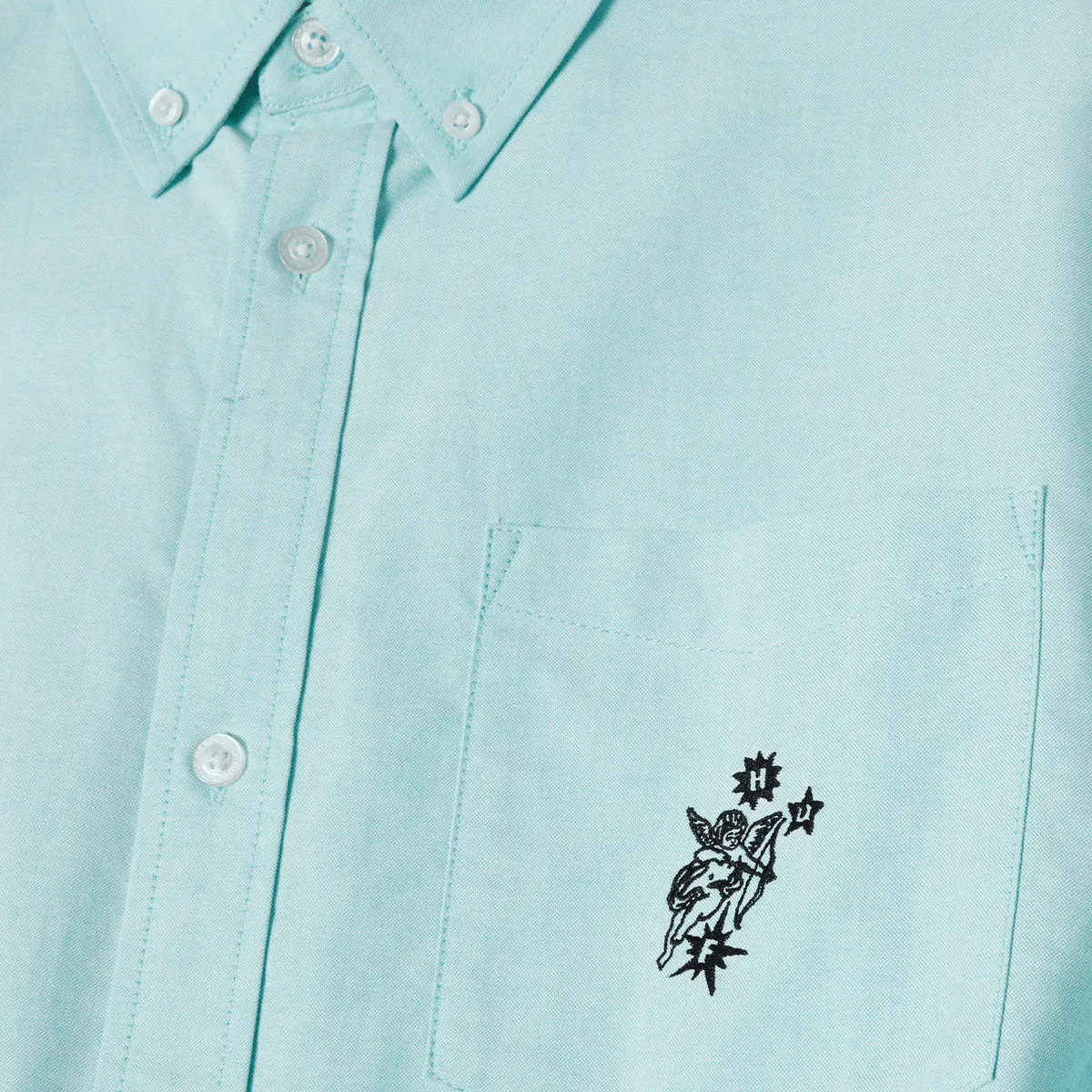 First Date Interview Ready HUF Icarus Oxford Shirt - Diffused Jade