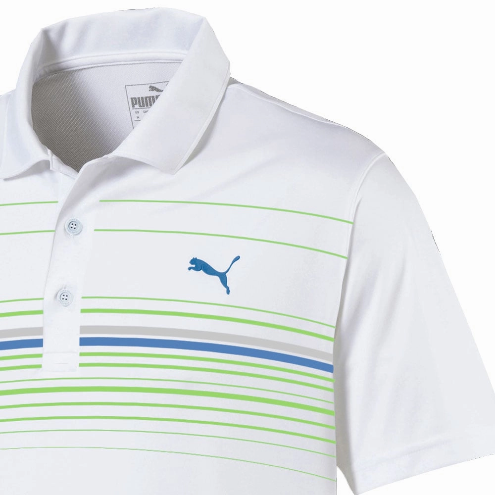 Soft Wearable Garment Dyed Technique Puma MATTR Canyon Polo Shirt - Bright White/Bright Cobalt