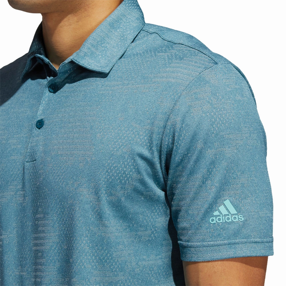 adidas Camo Polo Shirt - Wild Teal/Acid Mint Moisture Wicking Technology Minimalist Apparel