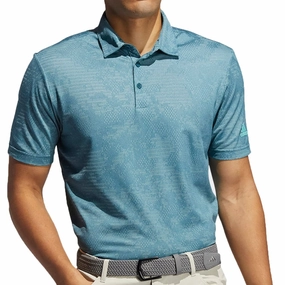 Light Trend Relaxed fit style adidas Camo Polo Shirt - Wild Teal/Acid Mint