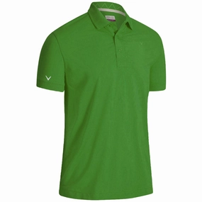 Fashionable Option Soft Wearable Callaway Solid Ribbed Polo Shirt - Online Lime