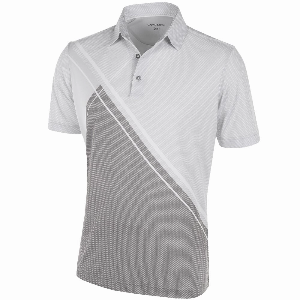 Galvin Green Martin Ventil8  Polo Shirt - Cool Grey/Sharkskin/White Low carbon footprint Active Outfit Style